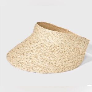 A new day Adjustable Straw visor hat tan natural NWT target packable beach pool